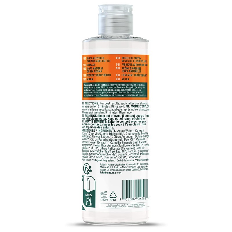 Faith In Nature Grapefruit Orange Conditioner, Invigorating, Vegan and Cruelty