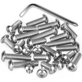 oumuik 1/4 inch Screws Camera Screws 304 Stainless Steel Hex Threaded Screws 25pcs Threaded Screws,with a Small Wrench