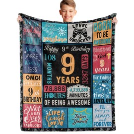 9 Year Old Boy Gift, Best Birthday Gifts for 9 Year Old Boy, 9 Year Old Boy Birthday Gifts, Boys Age 9 Gifts Ideas, 9 Yr Old Gifts for Boys, 9th Birthday Decorations for Boys Blanket 60 X 50 Inch