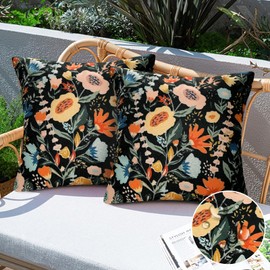 Aisybaklyn Cushion Covers, 45 x 45 cm, Set of 2, Outdoor Cushion Covers, Weatherproof Decorative Cushion, Waterproof Cushion Covers, Sofa Cushion for Bench Cushion, Spring, Outdoor Cushion, Summer,