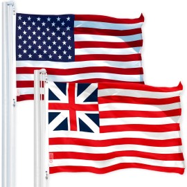 UD_G128 Combo Pack: USA American Flag 3x5 Ft 150D Printed Stars & Grand Union Flag 3x5 Ft 150D Printed