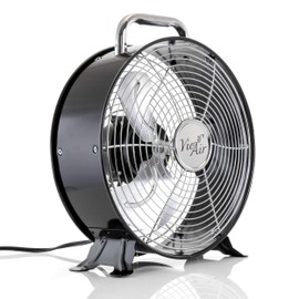 Vie Air High Velocity Powerful and Quiet Dual Speed Sleek Design Durable Metal Drum Fan, 12'' W