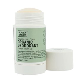 Noosa Basics Organic Deodorant Stick with Magnesium - Coconut & Lime - 2.1 oz - Bi-Carb-Free - Handcrafted in Australia