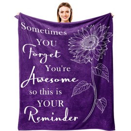 Peliny Chrid Gifts for Women Blanket 50 * 60, Birthday/Inspirational/Get Well/Friendship/Thank You Gifts for Women/Girls/Friends/Mom/Grandma, Sometimes You Forget Your Awesome Purple Blanket 50 * 60