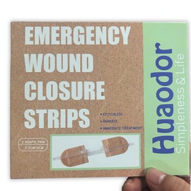 Zipstitch Emergency Wound Closure Device - Huaodor Laceration Closure Kit | Butterfly Strips Without Suture | Easy to Use