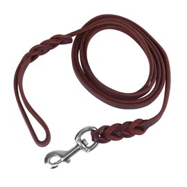 Pet Dog Leash Safety Rope Cowhide Leather Belt for Walking Running Training Large Dog Leather (The material is 2 meters long and net length)