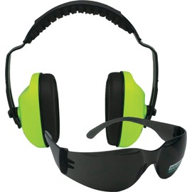 FORESTER Ear Muffs and Safety Glasses Combo Kit (Safety Green)