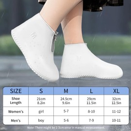 JEVRKAPZ Waterproof Shoe Covers,Upgrade Reusable Rain Shoe Galoshes with Zipper,Resistant Snow Overshoes,Foldable Shoe Protectors,Non-Slip Washable Rain Snow Bowling Travel Indoor Outdoor Overshoe