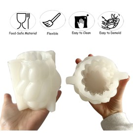 Moldes de silicona 3D para velas, arte abstracto, geométrico, para hacer velas, jabones, cera, fundición de resina, molde de bricolaje