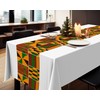 Oudain 6 Pcs 54" x 108" Kente White Plastic Tablecloths