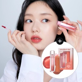 ETUDE Over Glowy Tint 3g - [SET] 09 Fake Red (+Melting Balm Mini 02 Soft Mauve)
