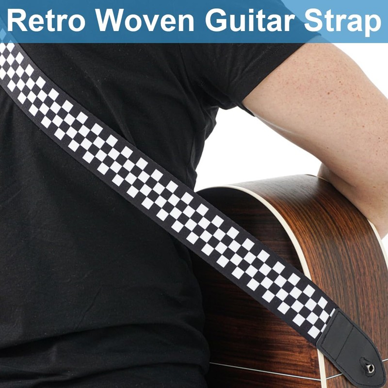 Guitar Strap, 2 Pcs Adjustable Guitar Strap, Leather Ends Guitar