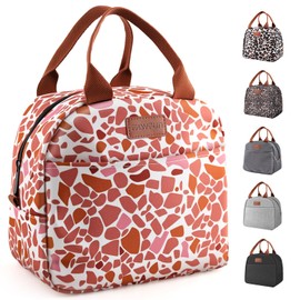 EASYFUN Lunch Bag for Women & Men, Adult Insulated Leakproof Lunch Box Bags with Large Capacity, Cooler Tote Bag for Work/Travel/Office/Outdoor (Panther pink)