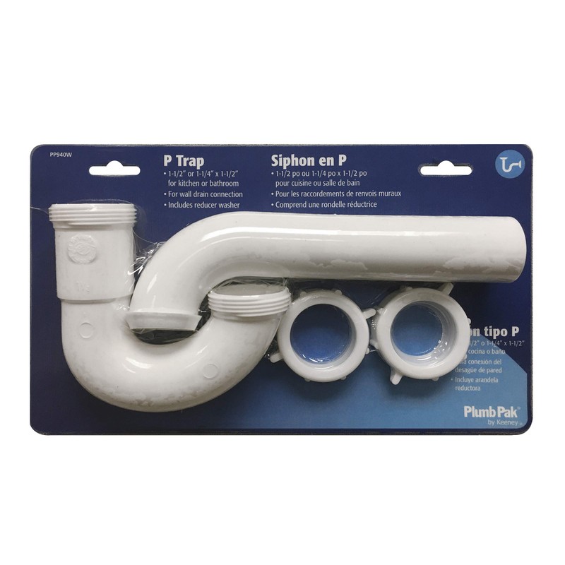 Plumb Pak PP940W PlumPak P-Trap, 1-1/4 X 1-1/2 in, Plastic,