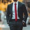 DR. ANISON Red Skinny Tie Men Women 2" (5CM) Slim
