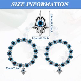 Evil Eye Bead Bracelets Hamsa Beaded Charm Stretch Bracelet Hand of Fatima Turkish Evil Eye Lucky Bracelet for Protection and Blessing
