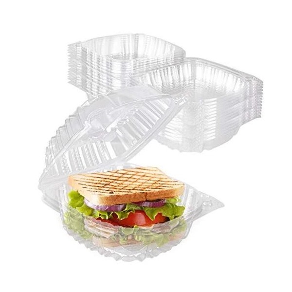 Disposable Plastic To Go Containers with Clear Lids (50 5"