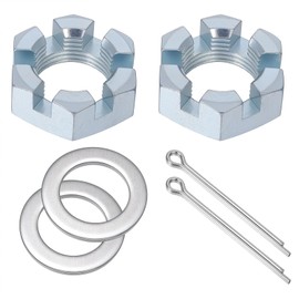 2 Set Trailer Axle Nut Kit Castle Nut Kit for 1" Shaft Spindle, Includes 1" Shaft Spindle Nuts Washers 2.2" Long Cotter Pins High Strength Trailer Axle Bearing Kits for RV Boats