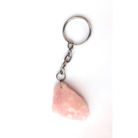 Beautifully Gift Wrapped Stone of Love - Reiki Healing Energy Charged Raw Rose Quartz Crystal Key-Ring