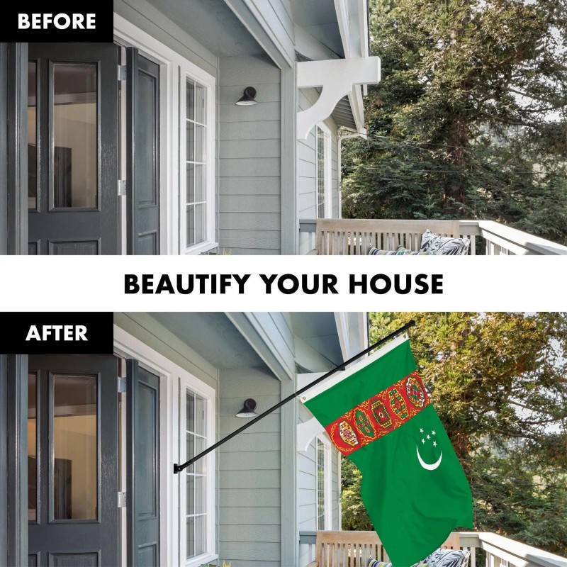 UD_G128 Combo Pack: 6 Ft Tangle Free Spinning Flagpole (Black)