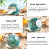 EUSTUMA Hand Blown Glass Figurines Ball Ocean Waves,Office Paperweight Glass