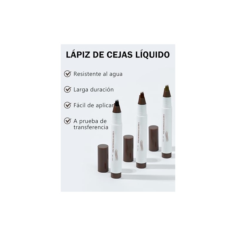 Erinde Impermeable Lápiz Cejas Líquido Natural Larga Duración