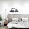 Mountain Forest Silhouette Wall Art-Rustic Nature-Themed Summit Decor for Bathroom,Living
