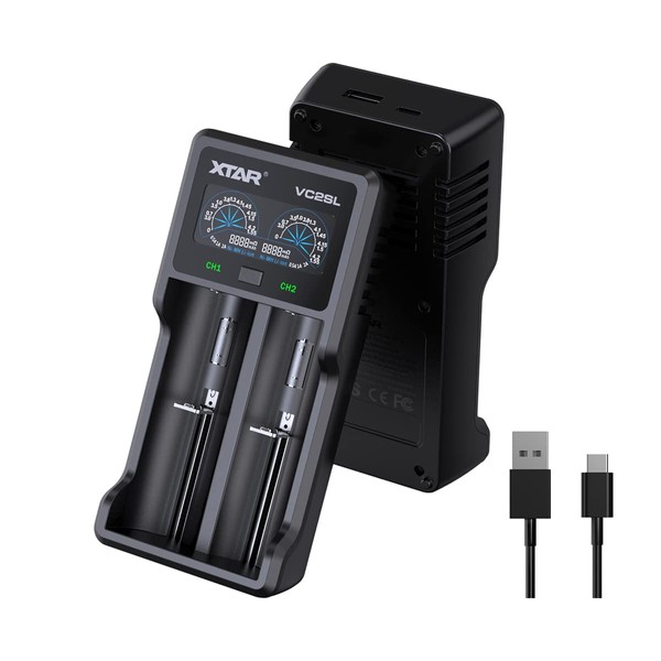 Universal Battery Charger XTAR VC2SL LCD Display Speedy Smart Charger for Rechargeable Batteries Ni-MH Ni-Cd AA AAA Li-ion IMR