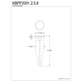 Kingston Brass KBPP2002 Pop-Up Plunger for KS1162, Polished Brass