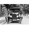 1922 Flapper PHOTO Vintage Car Young Women Riding Fender Prohibition