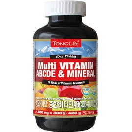 Tonglife Multivitamin ABCDE &amp; Mineral, 300 tablets, 1 unit / 통라이프 종합비타민 ABCDE 앤 미네랄, 300정, 1개