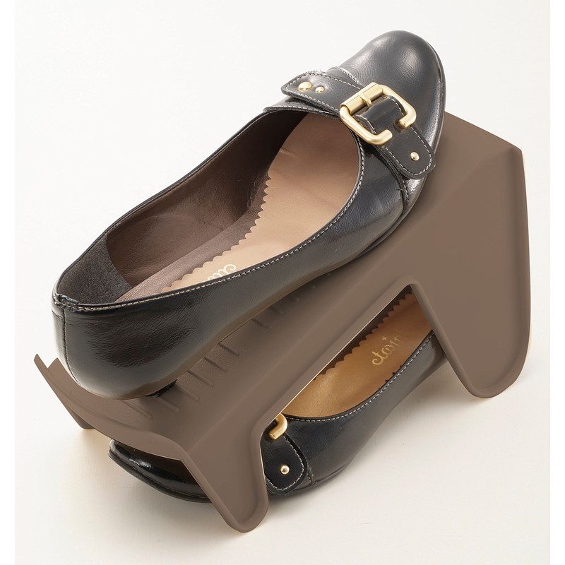 Iseto Space Saving Shoe Storage 1/2, Set of 5, Brown