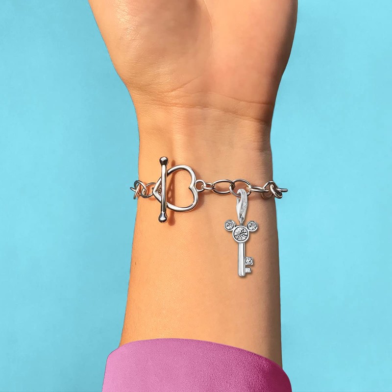 Quiges Cartoon Mouse Key Clip On Charm Pendant with Cubic