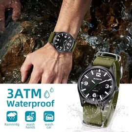 LIGE Watches for Men Unisex Military Sports Nylon Band Analog Quartz Watch