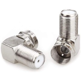 Coaxial Connector, Right Angle TV Aerial F Type Adapters Screw On F Male to Female Coaxial Coupler 90 Degree Connector for Satellite SKY Virgin,Wall Mounted TVs, Coaxial Cable Connection (Silver-2)