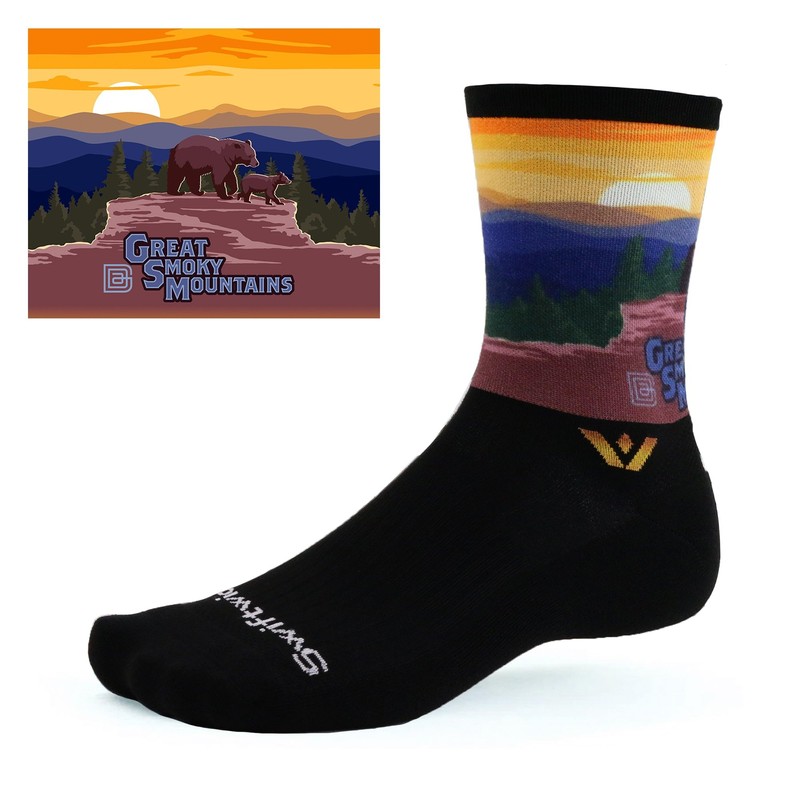 Swiftwick- VISION SIX Impression, Parks Edition, Running and Cycling Socks