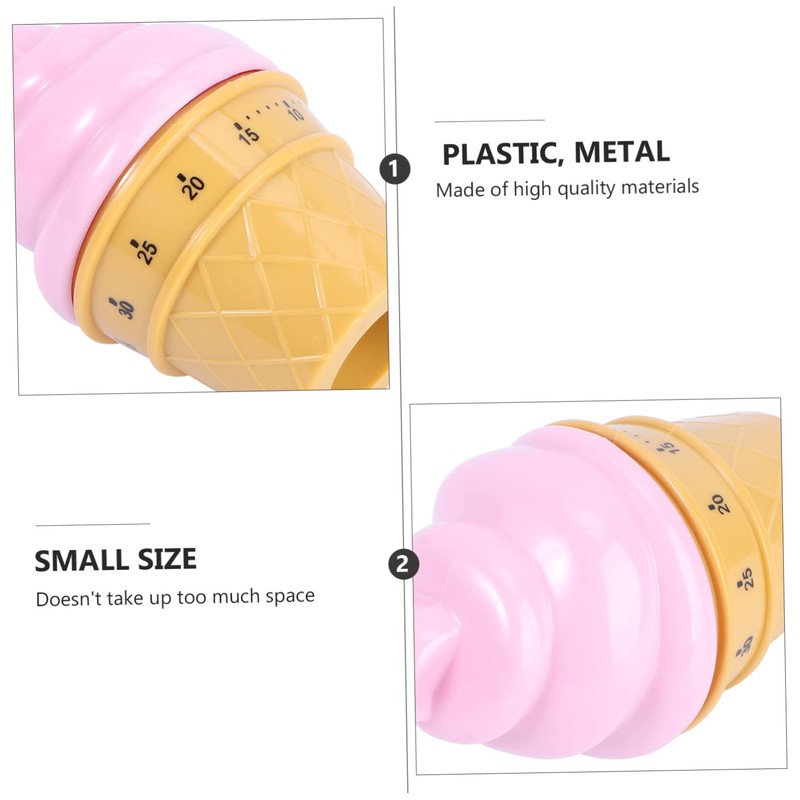 Ciieeo 1Pc Pink Ice Cream Mechanical Timer Reliable Countdown Timer