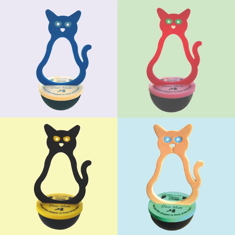 Fisher Door Mate Cat Stopper Black