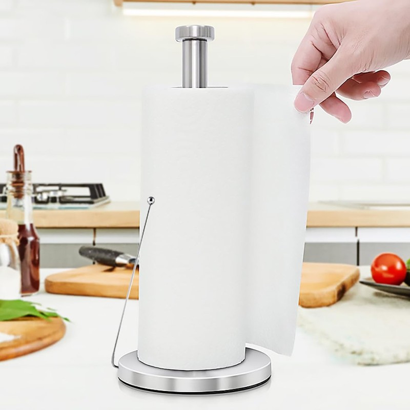 Paper Towel Holder Free-Standing, Kitchen Roll Stand Paper Roll Dispenser