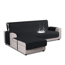 VANSOFY Upgraded Sectional Couch Covers 100% Waterproof L Shaped Sofa Slipcover Reversible Chaise Lounge Cover for Sectional Sofa Furniture Protector Cover for Pets Dog Cat(Small, Black)