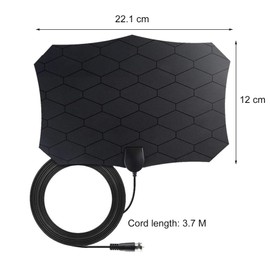 DVB-T2 HD Antenne Indoor-TV-Antenne, Digitale HDTV-Antenne mit Signal-Verstärker, Hohe Verstärkung Stärkerer Empfang DVB-T Antenne mit 5M Koaxialkabel für alle Herkömmlichen und HD Fernseher