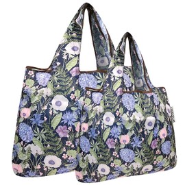 Bowbear Foldable Nylon Reusable Shopping Grocery Bag (Set of 2), Lavender