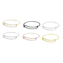 SEWACC 6pcs Slidable Activity Bracelet Extendable DIY Metal Wire Bracelet for Women Adjustable Buckle Design