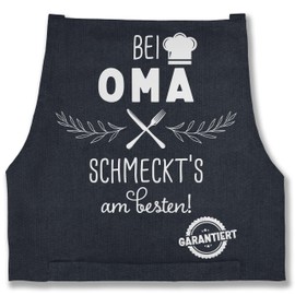Shirtracer - Apron - Women's 1 - Cooking Apron with Grandma schmeckts am Besten I Cooking Apron Gift Grandma I Grandma Cooking Apron I Kitchen Apron Grandma I Gift Grandma Christmas I Grandma Gift I