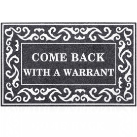 Lzuso Door Mat Indoor Outdoor Mats for Front Door Funny Grey Welcome Mats Durable Come Back with A Warrant Doormat Non Slip Rubber Backing for Entryway, Patio, High Traffic Areas