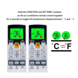 Replacement Remote Control for Fujitsu Air Conditioner AR-RAH2U ASU18RLF ASU18RLXS ASU24RLF ASU24RLXS ASU30RLX ASU30CLX1 ASU36CLX1 AOU36CLX1 AUU12RLF AUU18RLF AUU9RLF