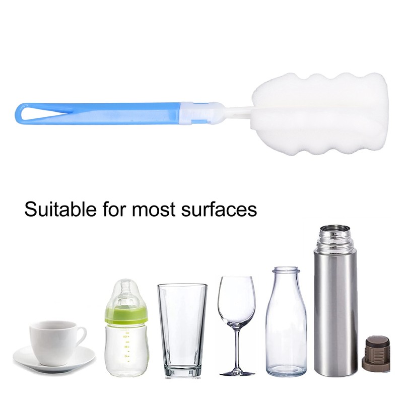 50pcs Bottle Sponge Brush Long Handle Cup Cleaning Sponge Brush