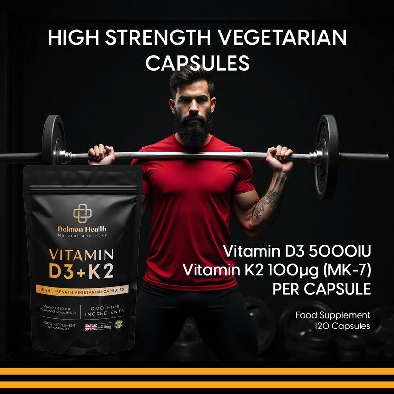 Vitamin D3 + K2 Capsules | 5000 IU Vitamin D3