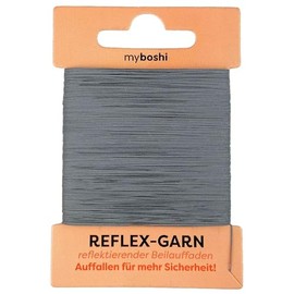 myboshi Reflective Thread for Better Safety, Ideal for Hats, Reflective Beading Thread, 55 m, Grey, 1 Reflective Yarn