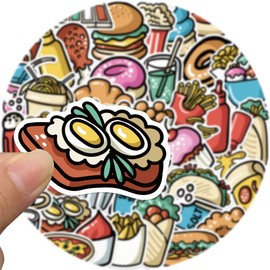 Food Stickers 44 Pack Laptop Stickers,Vinyl Waterproof Stickers for Water Bottles Skateboard Scrapbook Bike Computer,Phone,-Graffiti Stickers Pack for Teens Girls Kids Adults(Lovely Food)